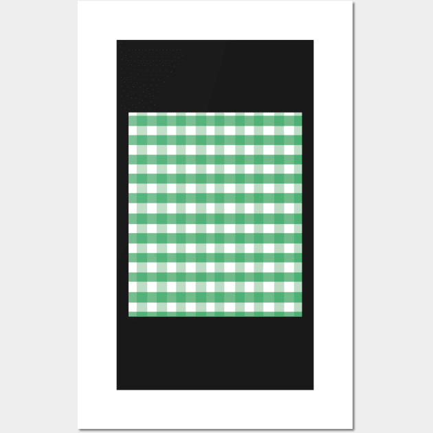 plaid checked pattern vichy tartan green Wall Art by maoudraw